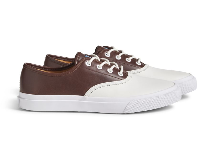 Sperry Cloud CVO Leather Deck Sneakers - Women's Sneakers - Brown/White [ZV6021759] Sperry Ireland